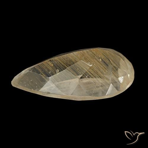 Topaze rutilée jaune naturelle en forme de poire, 3,19 ct, transparent