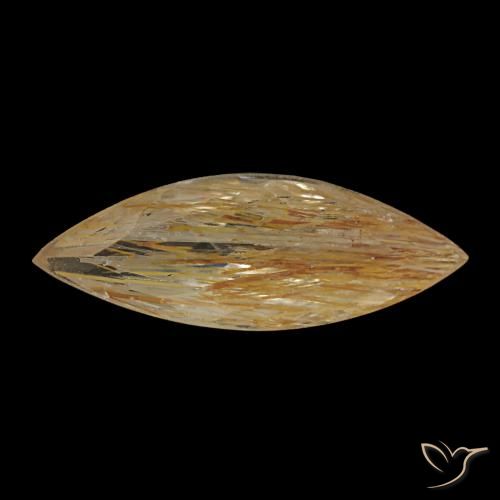 Topaze rutilée jaune de 1,45 ct, marquise, transparent