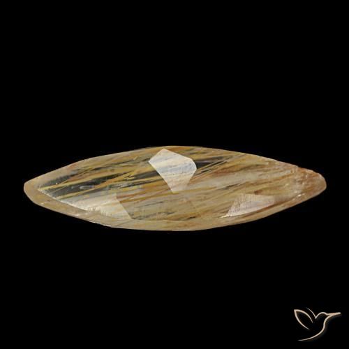 Topaze rutilée jaune naturelle marquise, 1,45 ct, transparent