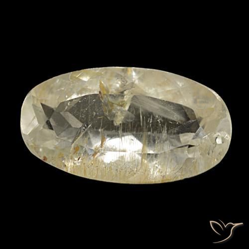 Topaze rutilée jaune naturelle coupe ovale, 2,98 ct, transparent