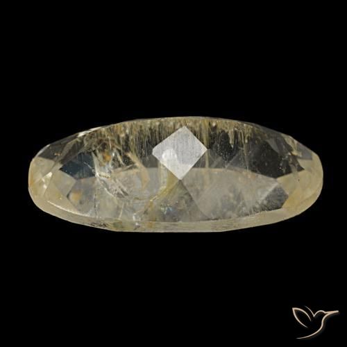 Topaze rutilée jaune naturelle coupe ovale, 2,98 ct, transparent