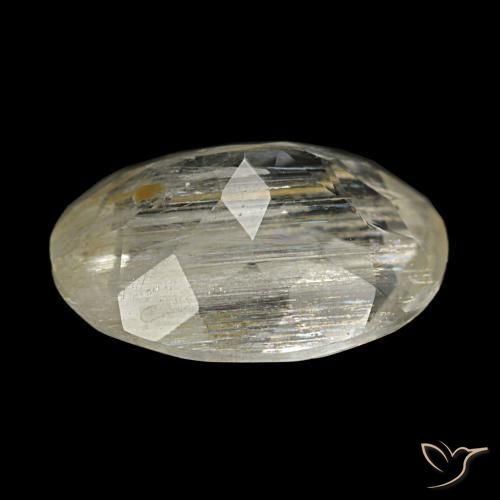 Topaze rutilée jaune naturelle coupe ovale, 4,00 ct, transparent