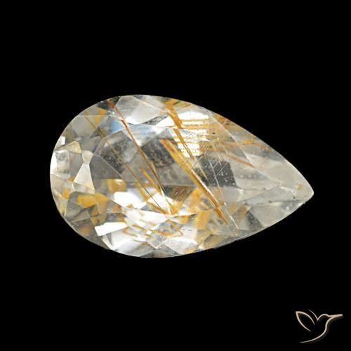Topaze rutile Medium Light-Brown naturelle En forme de poire, 3.13 ct, Transparent