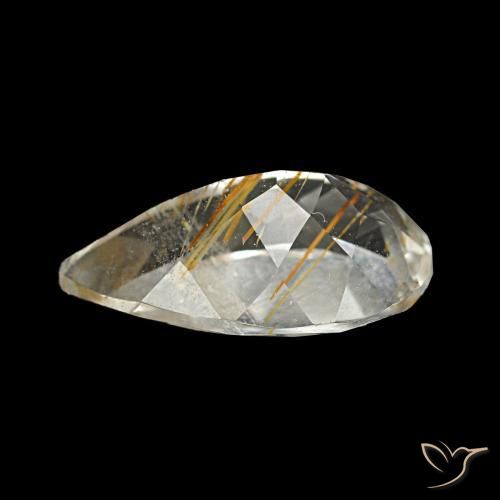 Topaze rutile Medium Light-Brown naturelle En forme de poire, 3.13 ct, Transparent