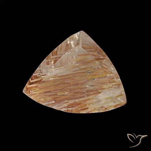 Topaze rutile marron très clair naturelle trillion, 1,84 ct, transparent