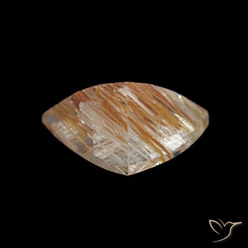 Topaze rutile marron très clair naturelle trillion, 1,84 ct, transparent