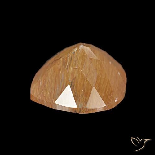 Topaze rutile Brun moyen naturelle En forme de poire, 3.17 ct, Transparent