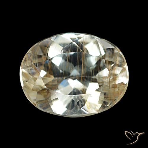 5.29ct Jaune clair Topaze rutile, Ovale, Transparent