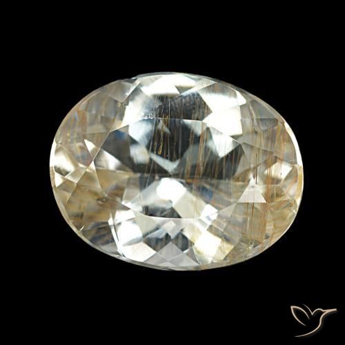 Topaze rutile Jaune clair naturelle Coupe ovale, 5.29 ct, Transparent