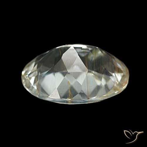 Topaze rutile Jaune clair naturelle Coupe ovale, 5.29 ct, Transparent