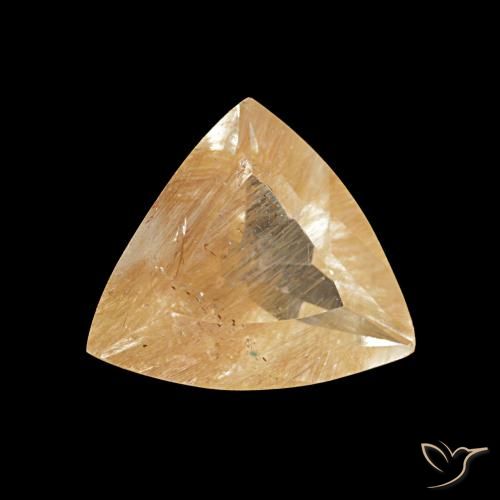 Topaze rutile brun orangé naturelle trillion, 2,06 ct, transparent