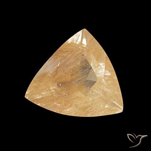 Topaze rutile brun orangé naturelle trillion, 2,06 ct, transparent