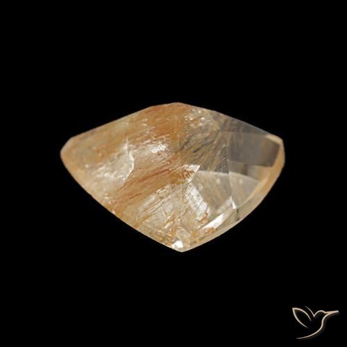 Topaze rutile brun orangé naturelle trillion, 2,06 ct, transparent