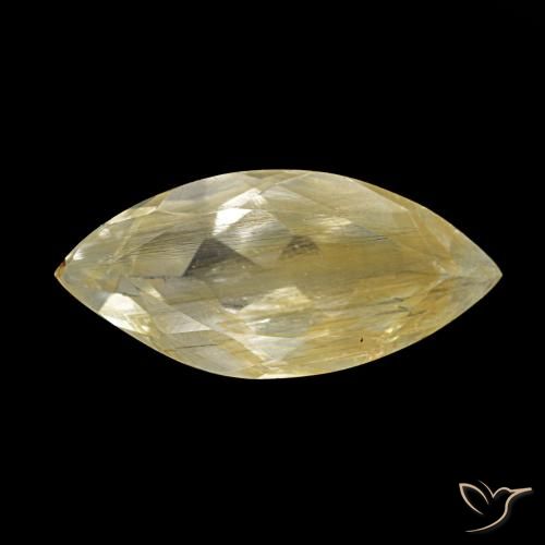 Topaze rutile Jaune Dijon naturelle Marquise, 3.43 ct, Transparent