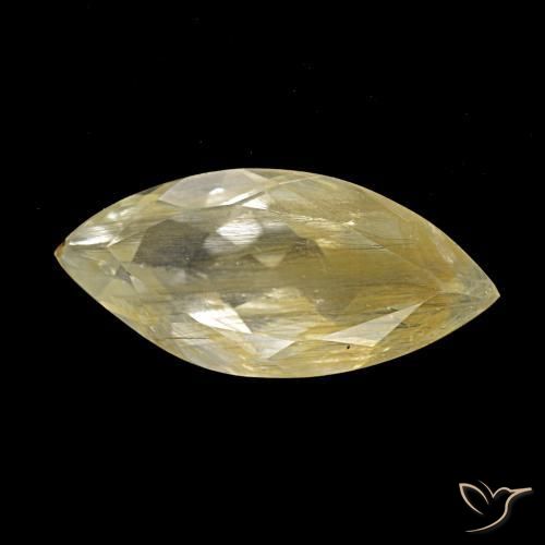 Topaze rutile Jaune Dijon naturelle Marquise, 3.43 ct, Transparent