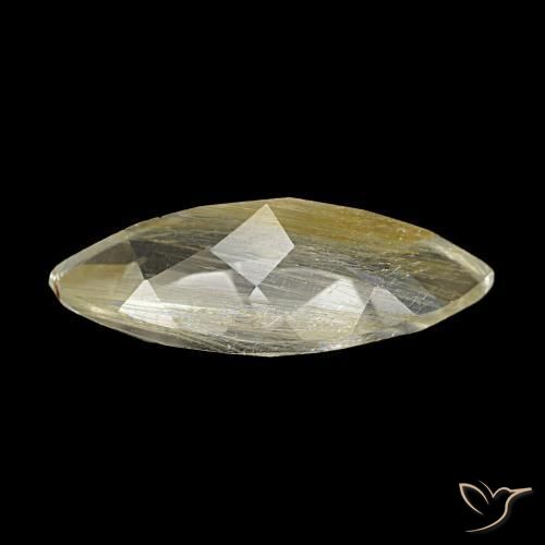 Topaze rutile Jaune Dijon naturelle Marquise, 3.43 ct, Transparent