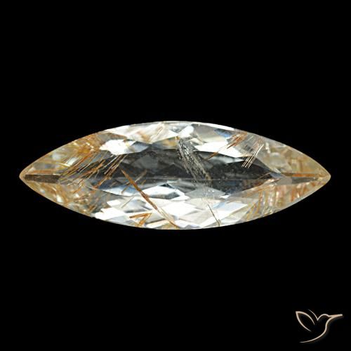 6.64ct Marron doré très clair Topaze rutile, Marquise, Transparent