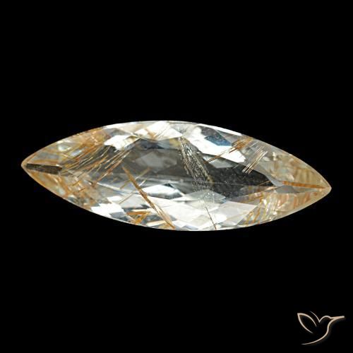 Topaze rutile Marron doré très clair naturelle Marquise, 6.64 ct, Transparent