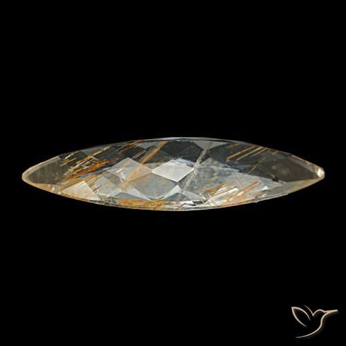 Topaze rutile Marron doré très clair naturelle Marquise, 6.64 ct, Transparent