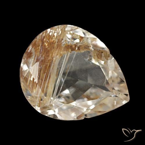 Topaze rutile Marron chaud naturelle En forme de poire, 4.78 ct, Transparent