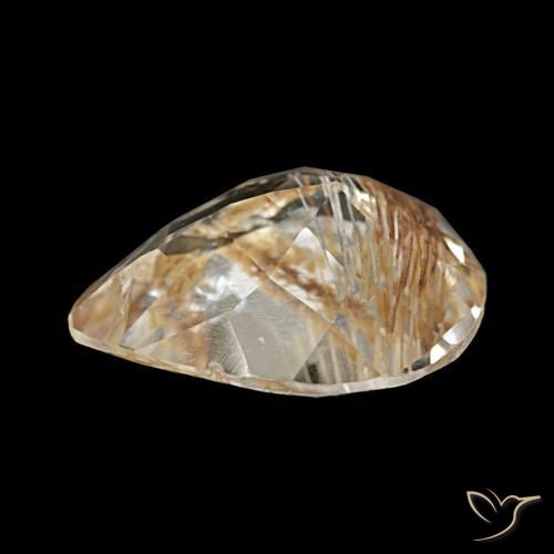 Topaze rutile Marron chaud naturelle En forme de poire, 4.78 ct, Transparent