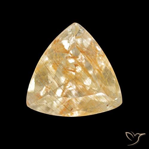 2.67ct Jaune doré Topaze rutile, Trillion, Transparent