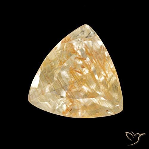 Topaze rutile Jaune doré naturelle Trillion, 2.67 ct, Transparent