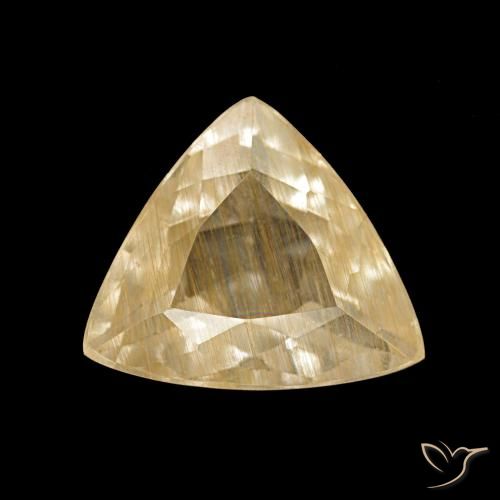 2.56ct Or moyen Topaze rutile, Trillion, Transparent