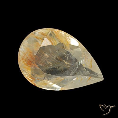 Topaze rutile Or moyen naturelle En forme de poire, 1.49 ct, Transparent
