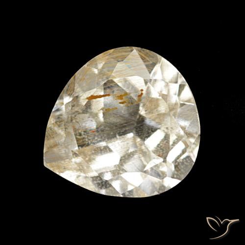 2.49ct Marron doré très clair Topaze rutile, En forme de poire, Transparent