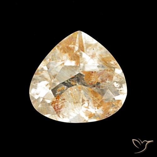 1.95ct Marron doré très clair Topaze rutile, En forme de poire, Transparent