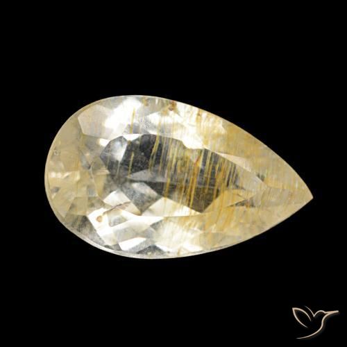 Topaze rutile Marron doré très clair naturelle En forme de poire, 3.40 ct, Transparent