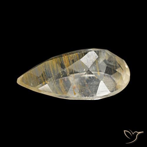 Topaze rutile Marron doré très clair naturelle En forme de poire, 3.40 ct, Transparent