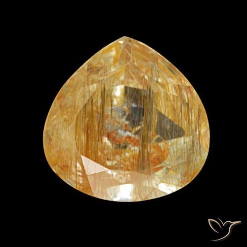 Topaze rutile Pêche doré profond naturelle En forme de poire, 3.52 ct, Transparent