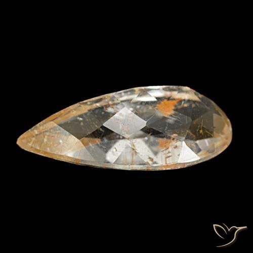 Topaze rutile Jaune doré naturelle En forme de poire, 3.52 ct, Transparent