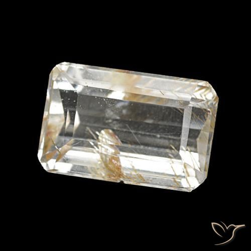 Topaze rutile Incolore naturelle Taille émeraude, 5.06 ct, Transparent