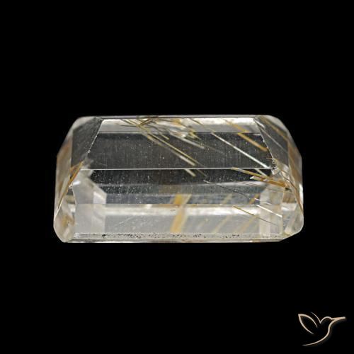 Topaze rutile Incolore naturelle Taille émeraude, 5.06 ct, Transparent