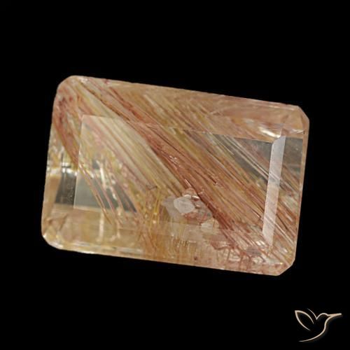 Topaze rutile Marron très clair naturelle Taille émeraude, 4.31 ct, Transparent