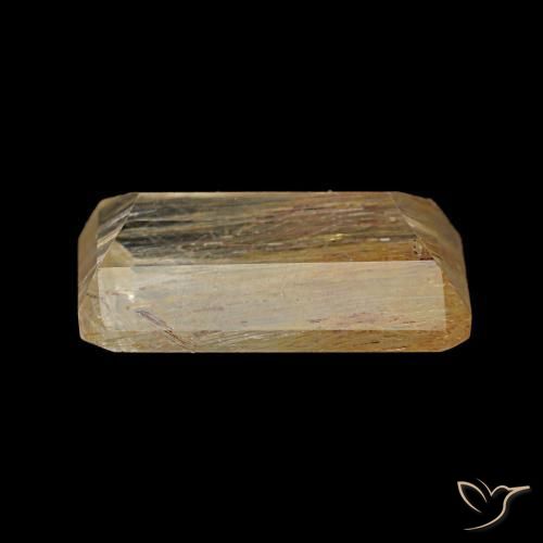 Topaze rutile Medium Light-Brown naturelle Taille émeraude, 3.10 ct, Transparent