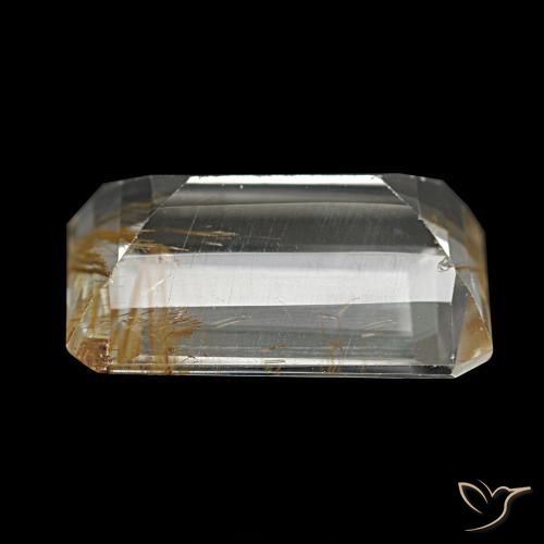 Topaze rutile Marron doré très clair naturelle Taille émeraude, 8.21 ct, Transparent
