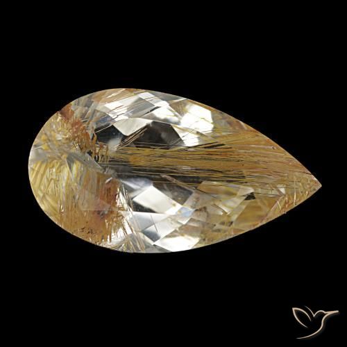 Topaze rutile Marron doré très clair naturelle En forme de poire, 7.10 ct, Transparent