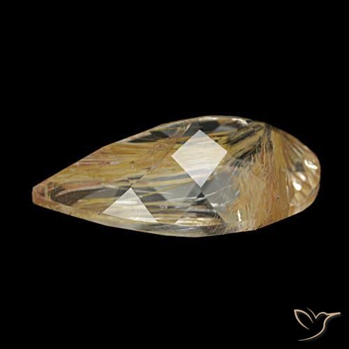 Topaze rutile Marron doré très clair naturelle En forme de poire, 7.10 ct, Transparent