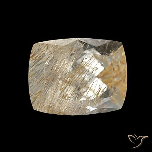 Topaze rutile Marron très clair naturelle Coupe coussin, 3,62 ct, Transparent