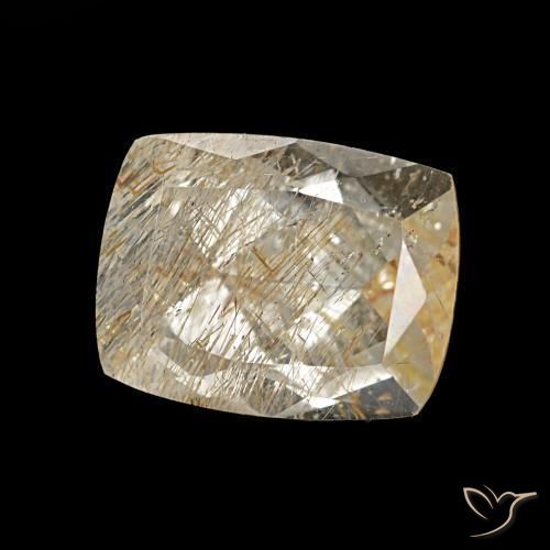 Topaze rutile Marron très clair naturelle Coupe coussin, 3,62 ct, Transparent