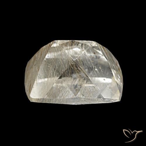 Topaze rutile Marron très clair naturelle Coupe coussin, 3,62 ct, Transparent