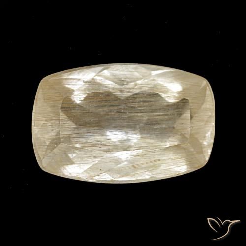 Topaze rutilée marron doré très clair naturelle coupe coussin, 3,24 ct, transparent
