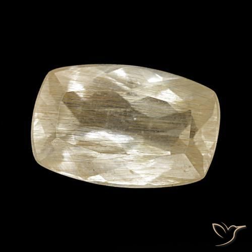 Topaze rutilée marron doré très clair naturelle coupe coussin, 3,24 ct, transparent