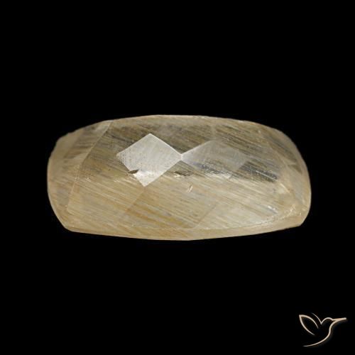 Topaze rutilée marron doré très clair naturelle coupe coussin, 3,24 ct, transparent