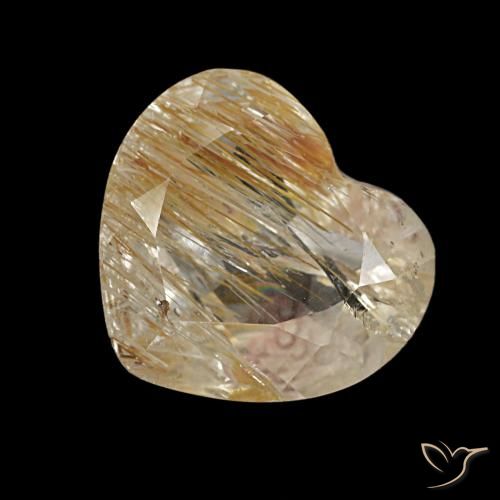2.15ct Doré moyen Topaze rutile, Cœur, Transparent