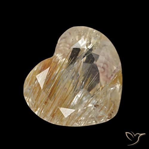 Topaze rutile Doré moyen naturelle Forme de coeur, 2.15 ct, Transparent